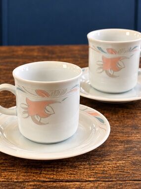MCM Vintage KAHLA GDR Tea Cups & Saucers Set of 2 – East Germany Porcelain